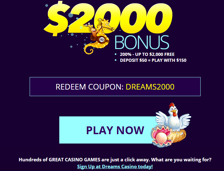Dreams Casino 200 No Deposit Bonus Codes 2021
