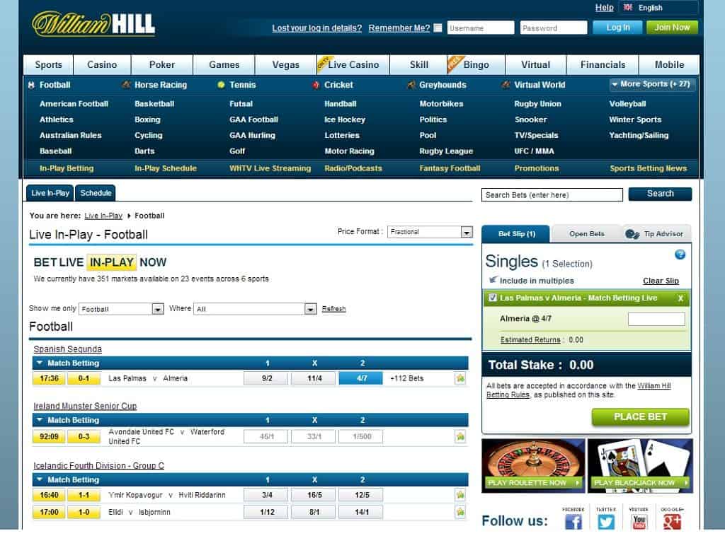 football betting at william hill