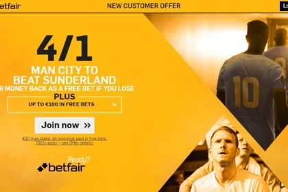 4/1 Manchester City to beat Sunderland! 6