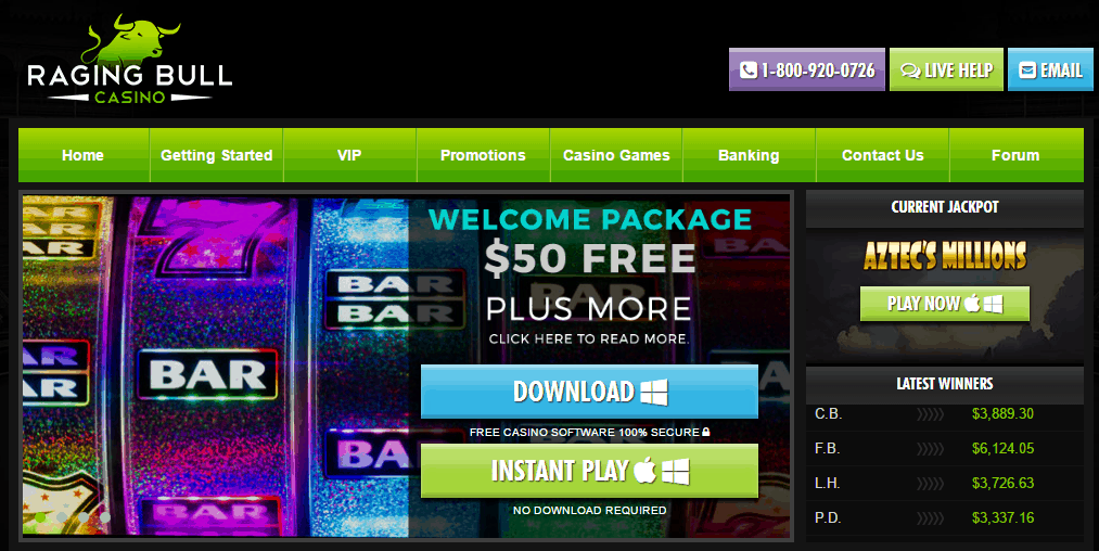 raging bull casino no deposit welcome bonus