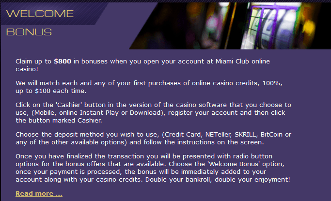 Miami club casino no deposit bonus code 2020 free