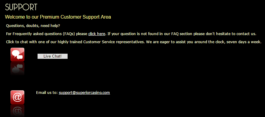 Superior Casino Support