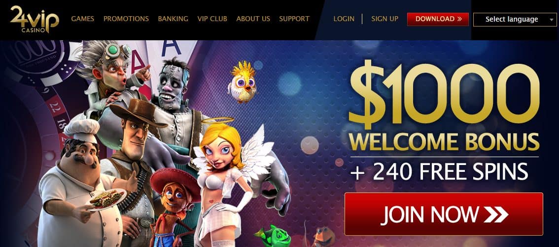 24VIP Casino Homepage