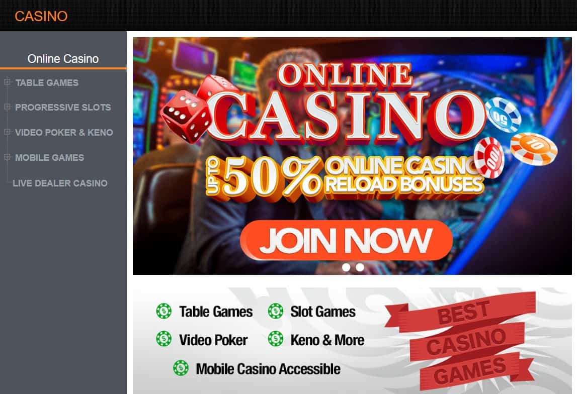 Betnow Casino Homepage