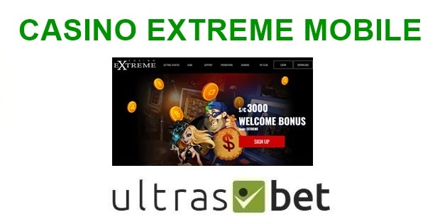 Casino Extreme Mobile Welcome page