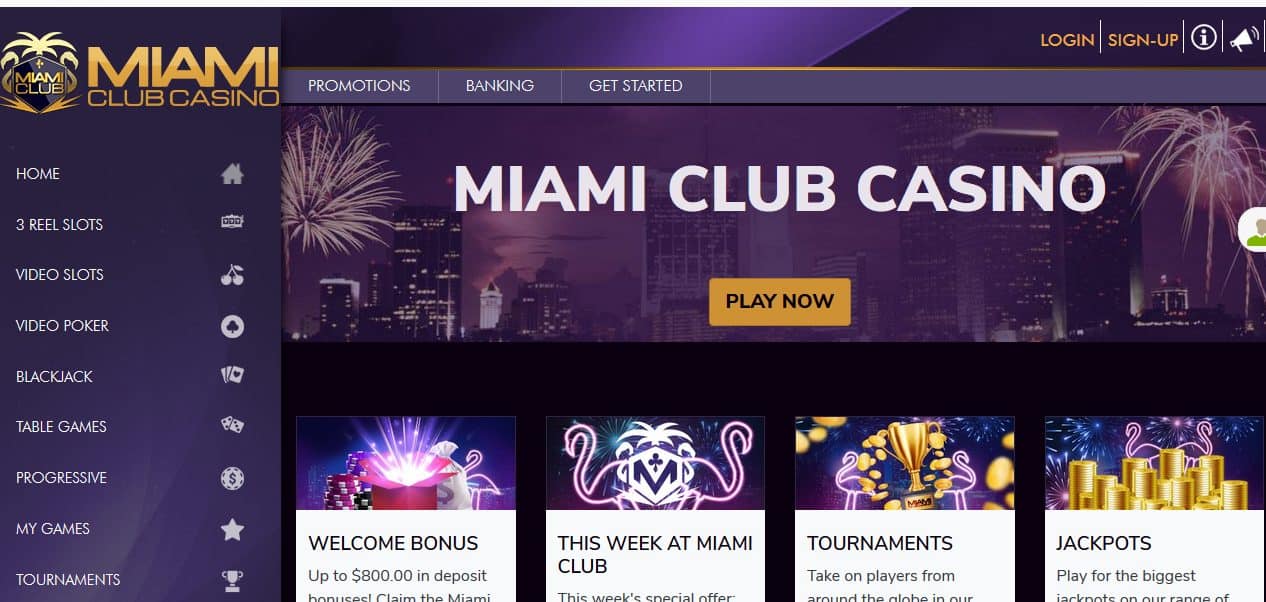 No deposit bonus codes for miami club casino