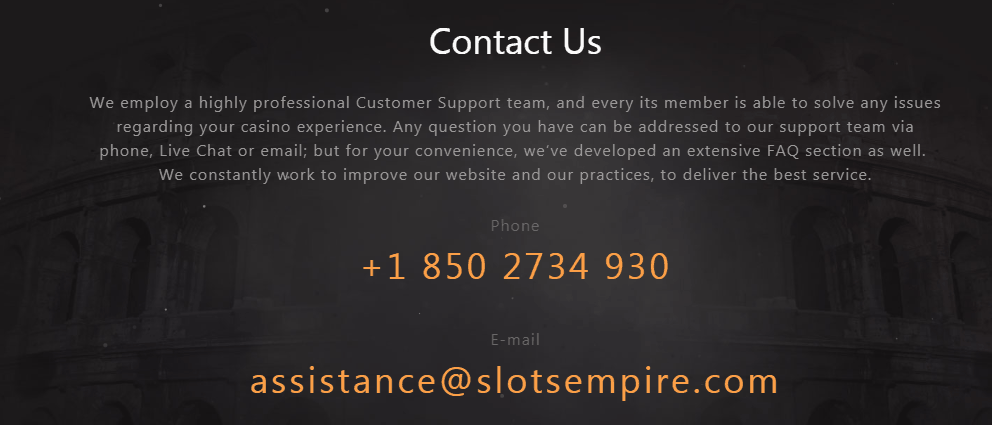 Slots Empire Support